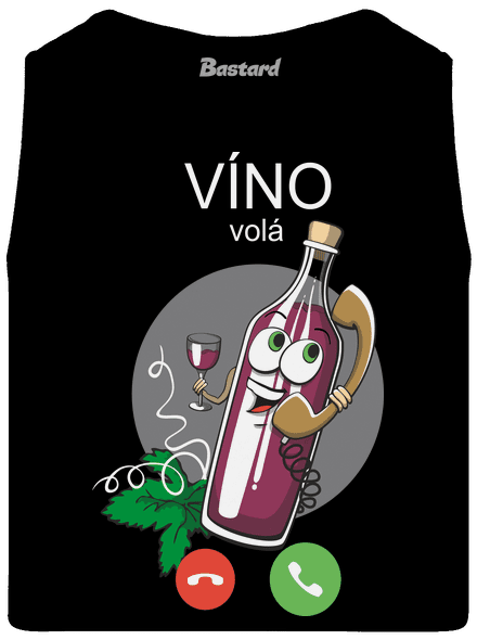 Červené víno volá pánske tielko Black