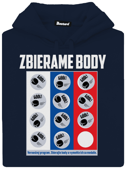 Zbierame body - hokej pánska mikina klokanka Navy