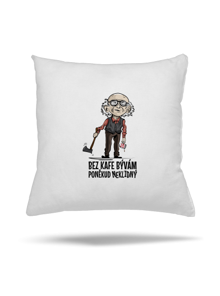 Neklidný bez kafe vankúš White