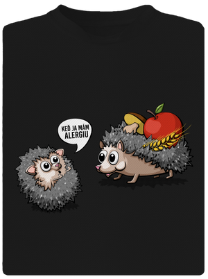 Alergický ježko pánske športové tričko Black