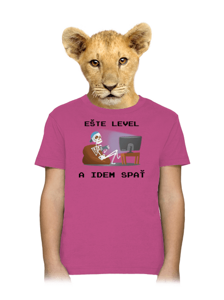 Ešte level detské tričko Fuchsia