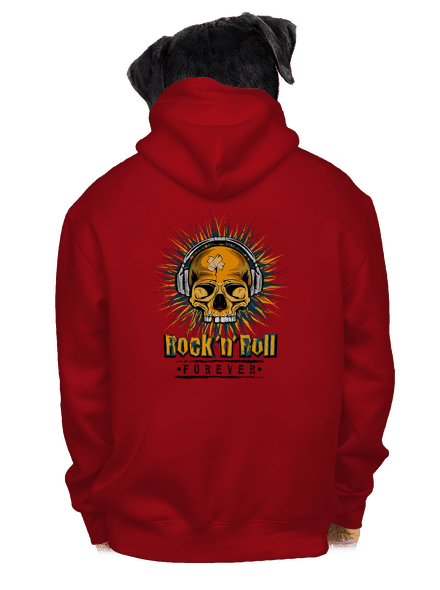 Rock'n'Roll forever pánska mikina na zips Red