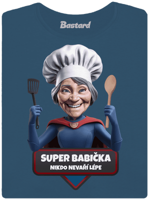 Super babička dámske tričko prémium Petrol Blue