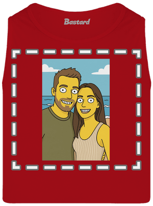 Simpsonovi z vlastnej fotky pánske tielko Red