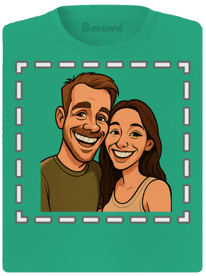 Karikatúra z vlastnej fotky dámske športové tričko Mint Mal