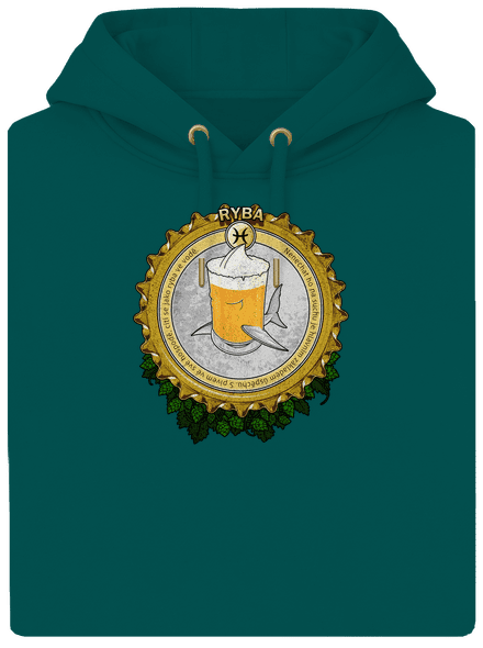 Pivný horoskop: Ryba unisex mikina premium Emerald Green