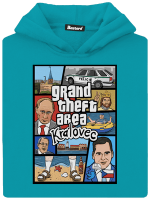 Královec detská mikina klokanka Hawaiian Blue