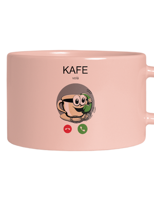 Kafe volá hrnček makronka Pink Macaron