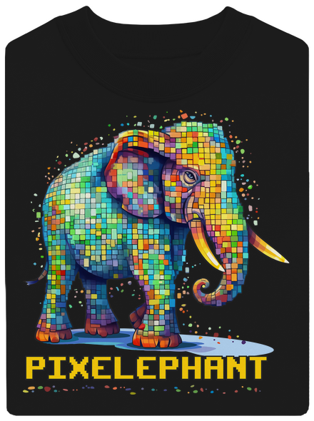 Pixelephant unisex mikina bez kapucne Black