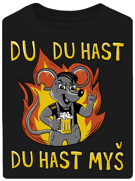 Du hast myš unisex tričko oversized Black