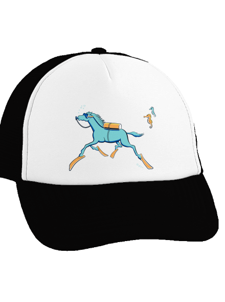 Morský koník šiltovka truckerka Black cap