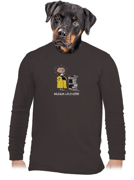 Milujem literatúru pánske dlhý rukáv Bear Brown
