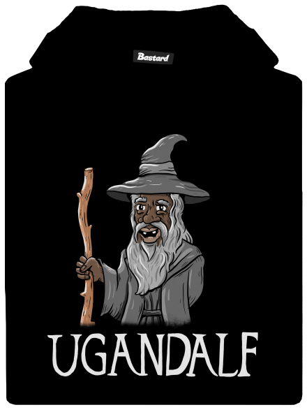 Ugandalf detská mikina klokanka Black