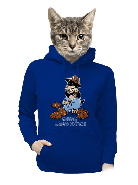 Krtko záhradník dámska mikina klokanka Royal Blue Mal