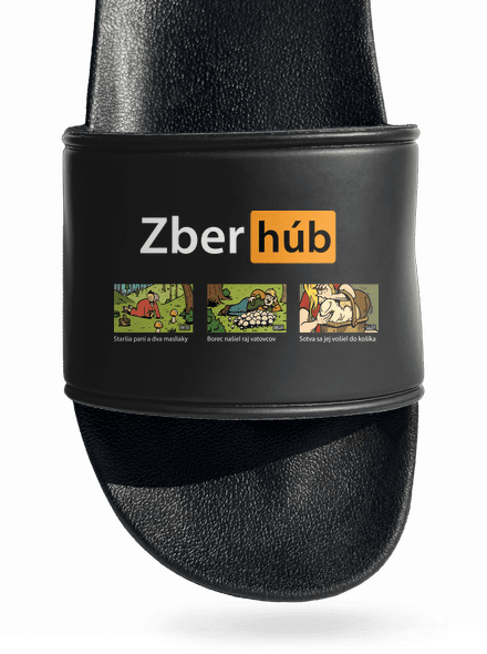 Zber húb šľapky Black