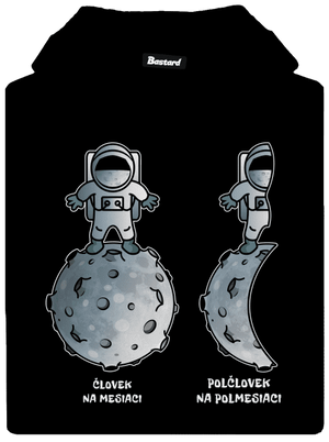 Polčlovek na polmesiaci pánska mikina klokanka Black