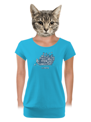 Noemova archa dámske tričko s lemom Blue Atol