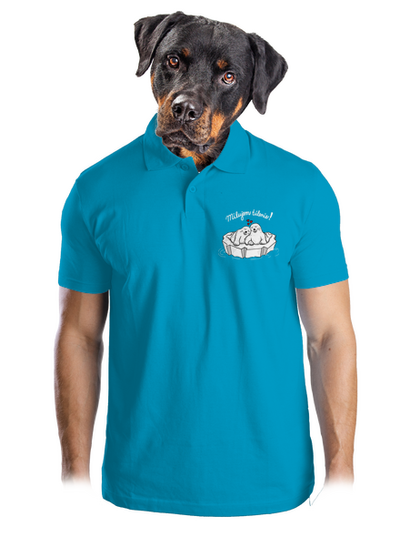 Milujem túlenie pánska polokošeľa Blue Atol