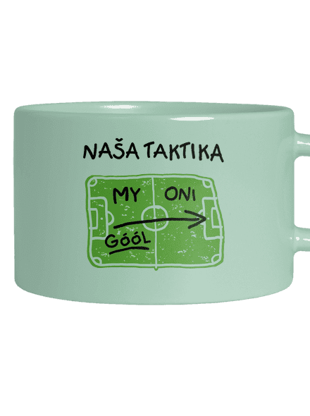 Naša futbalová taktika hrnček makronka Mint Macaron