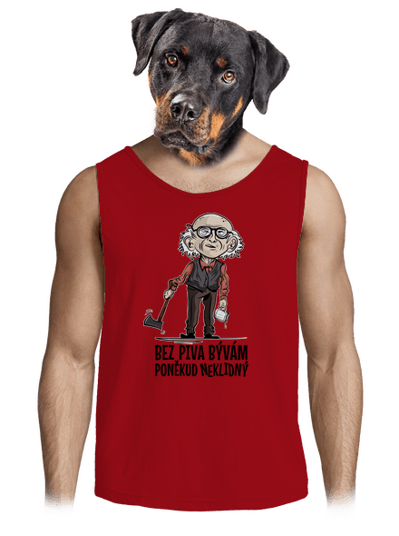 Neklidný bez piva pánske tielko Red