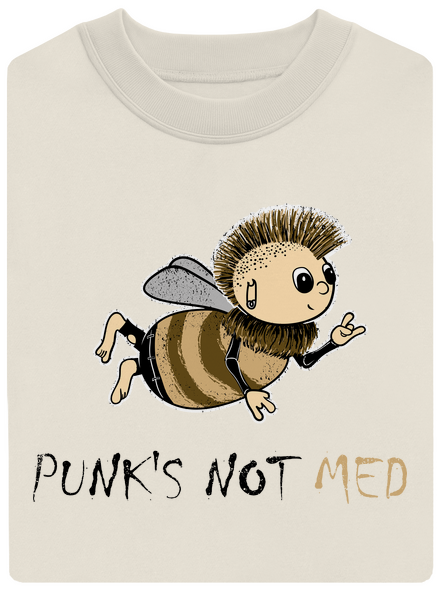 Punks Not Med unisex mikina bez kapucne Off White