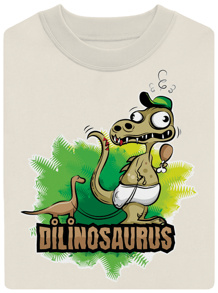 Dilinosaurus unisex mikina bez kapucne Off White