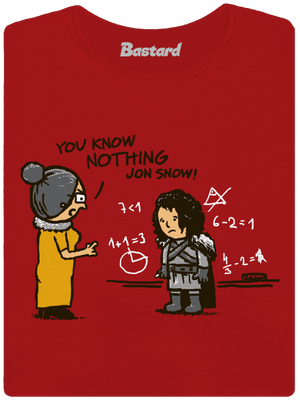 You Know Nothing dámske tričko s lemom Red Mal