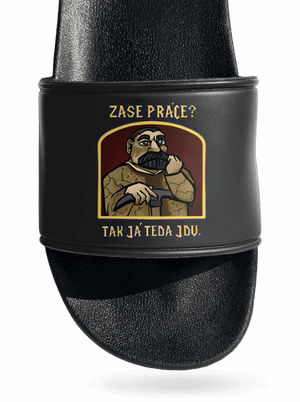 Zase práce? šľapky Black