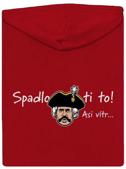 Spadlo ti to pánska mikina na zips Red