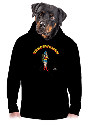 Vandrwoman pánska mikina klokanka Black