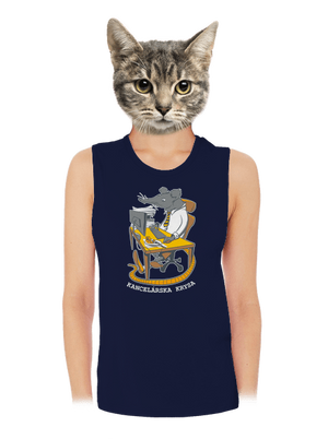 Kancelárska krysa dámske tielko voľné Navy