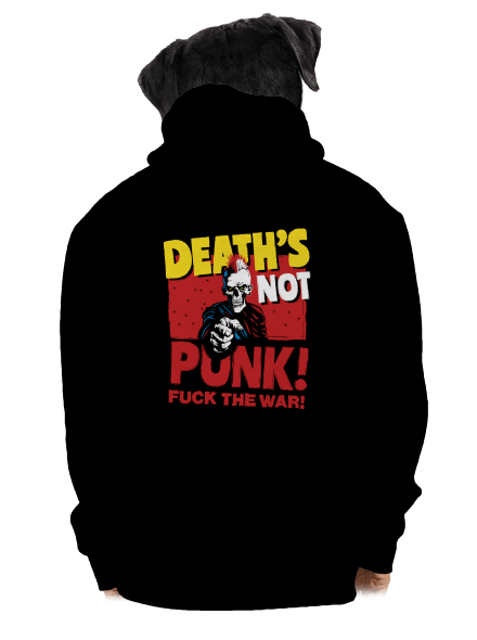 Death's not punk pánska mikina na zips Black