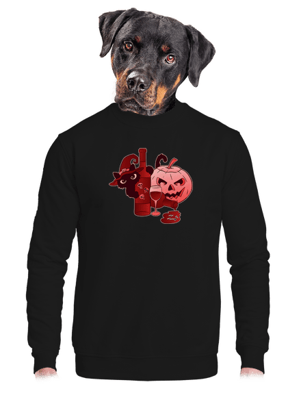 Hello, víno unisex mikina bez kapucne Black