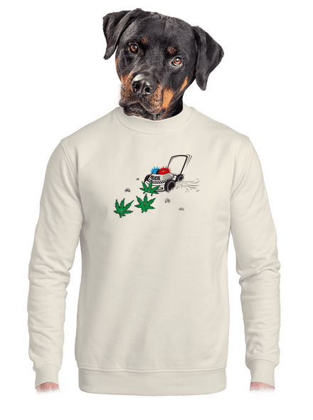 Ganja kríza unisex mikina bez kapucne Off White