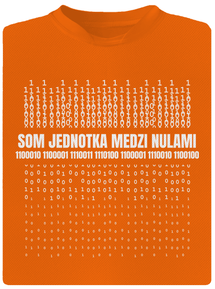 Jednotka medzi nulami pánske športové tričko Neon Orange