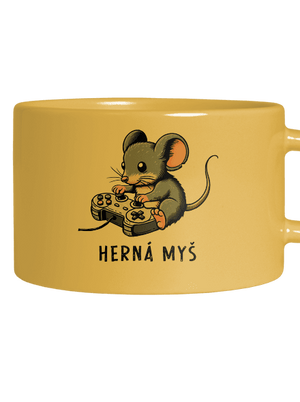 Herná myš hrnček makronka Yellow Macaron