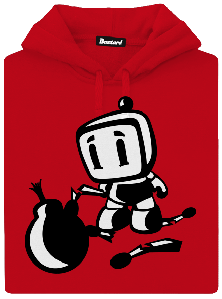 Bomberman pánska mikina klokanka Red
