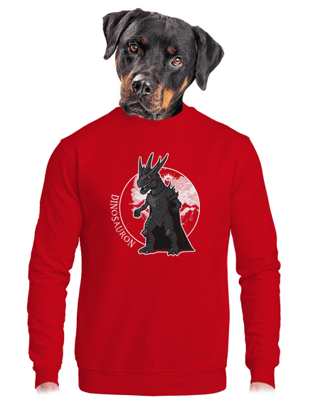 Dinosauron unisex mikina bez kapucne Red