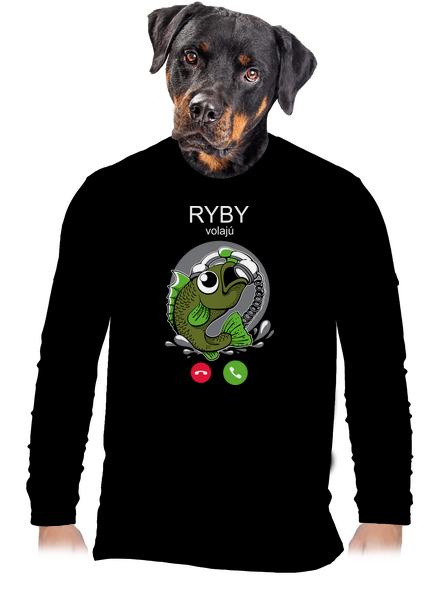 Ryby volají pánske dlhý rukáv Black