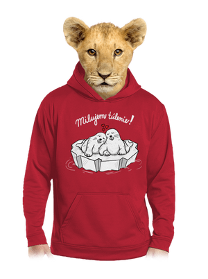 Milujem túlenie detská mikina klokanka Fire Red