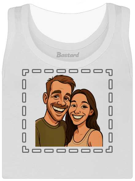 Karikatúra z vlastnej fotky dámske tielko klasické White