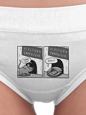 Myš na plastike dámske nohavičky White