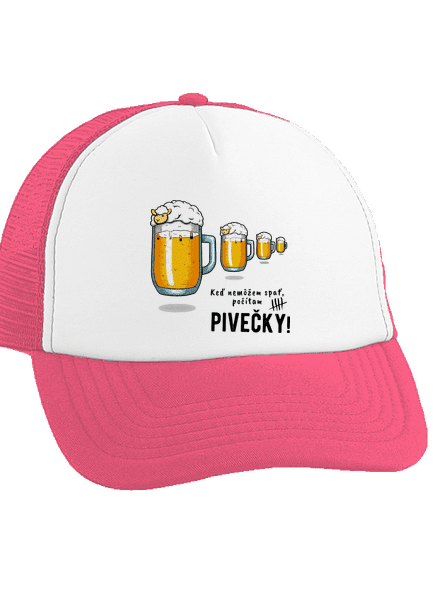 Pivečka šiltovka truckerka Fluorescent Pink cap