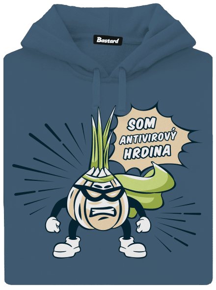 Antivirový hrdina dámska mikina klokanka Denim