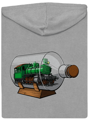 Lokomotíva vo fľaši pánska mikina na zips Light Melange