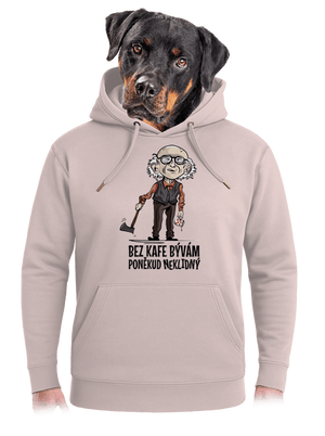 Neklidný bez kafe unisex mikina premium Rose Chalk