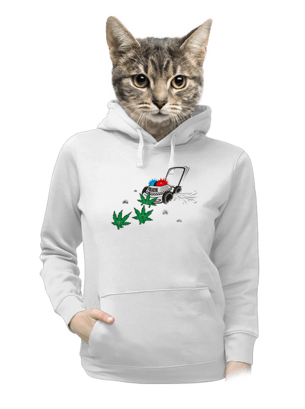 Ganja kríza dámska mikina klokanka White