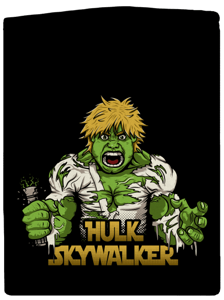 Hulk Skywalker dámska mikina na zips Black