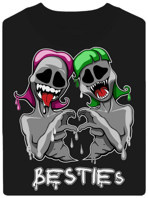 Besties unisex mikina bez kapucne Black