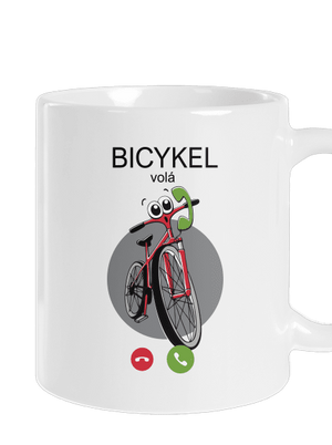 Bicykel volá klasický hrnček White